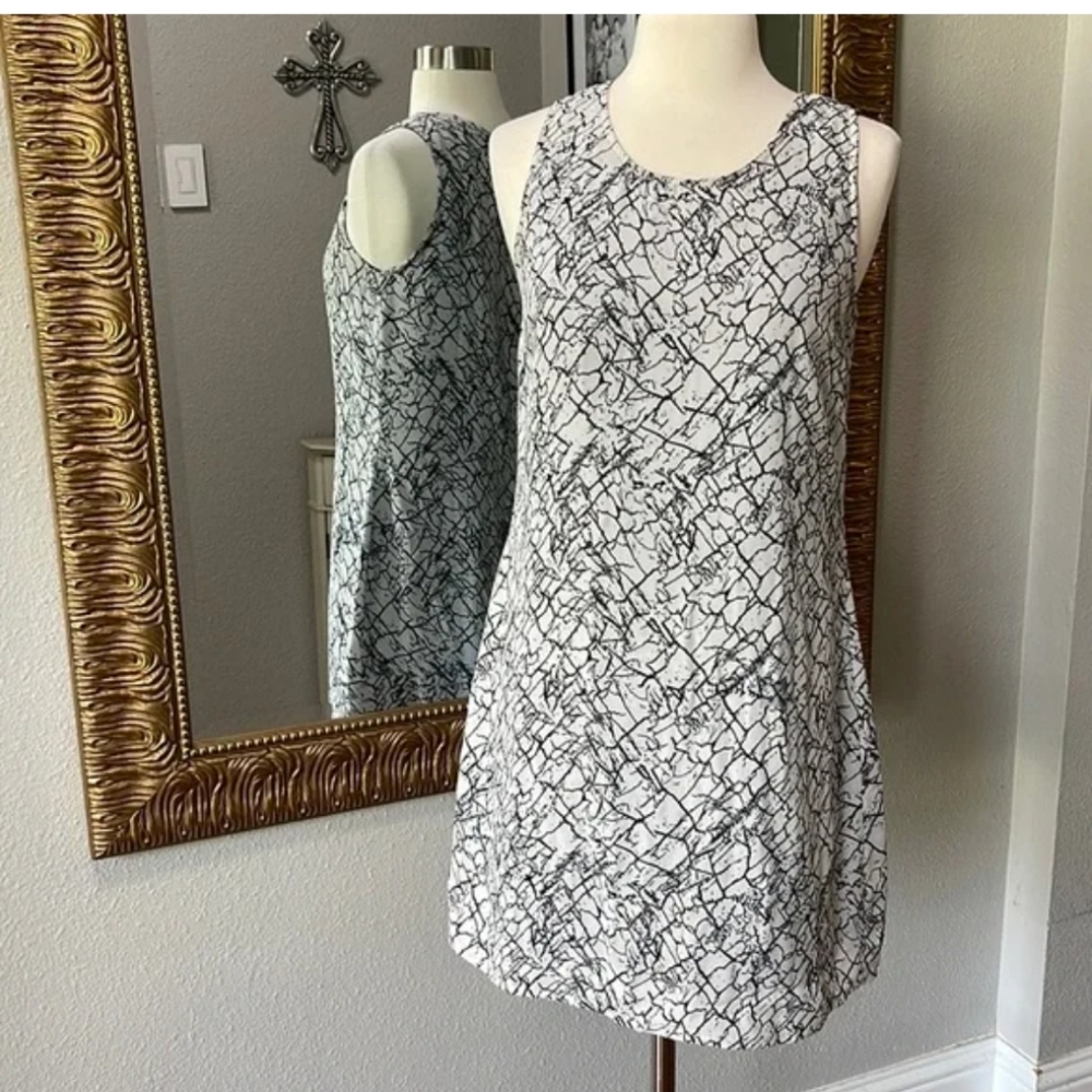 Kenar Black and White Abstract Dress Size 8